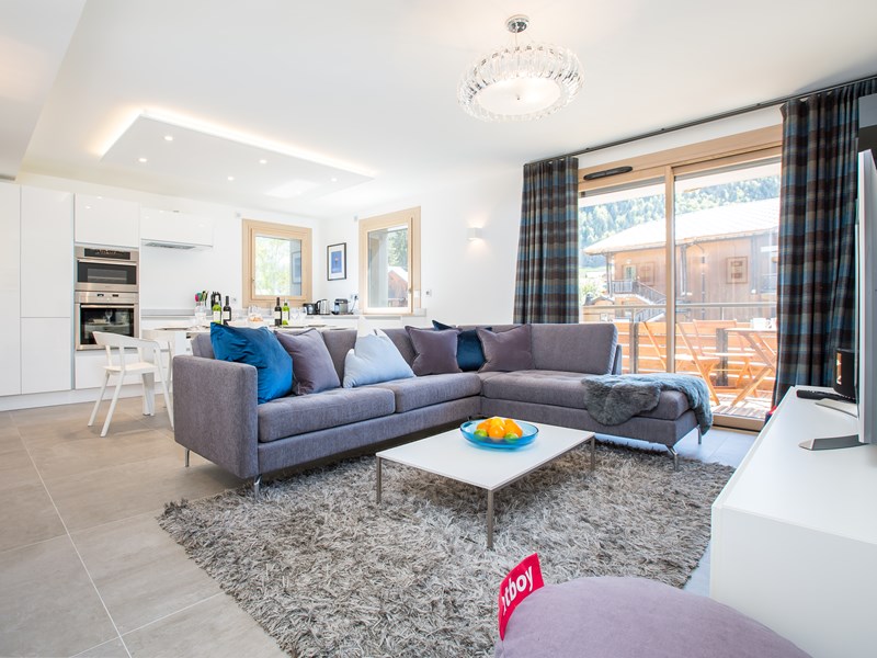 Apartment 101, Luxury Apartment Morzine - Main Living Space